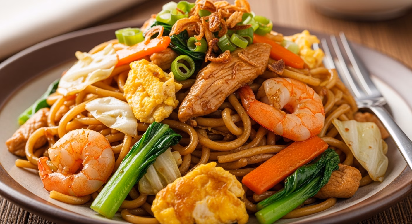 Deliciously spiced noodle dish garnished with fresh herbs, perfect for a satisfying meal or a quick dinner recipe.