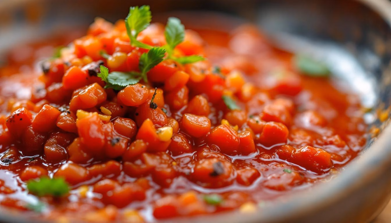 Fresh tomato salsa made with diced red tomatoes, corn, and cilantro in a rustic wooden bowl, perfect for any gathering.
