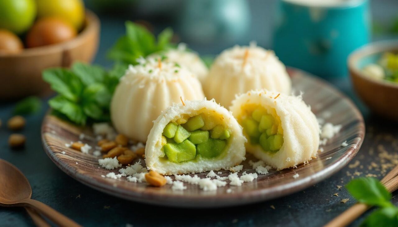 Putu Ayu Indonesian Steamed Coconut Pandan Cakes