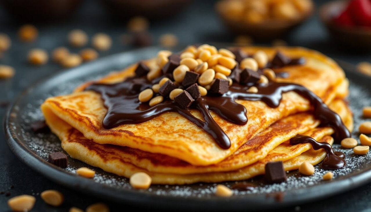 Martabak Manis- Indonesian pancakes with chocolate and peanuts